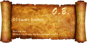 Oltean Bodor névjegykártya